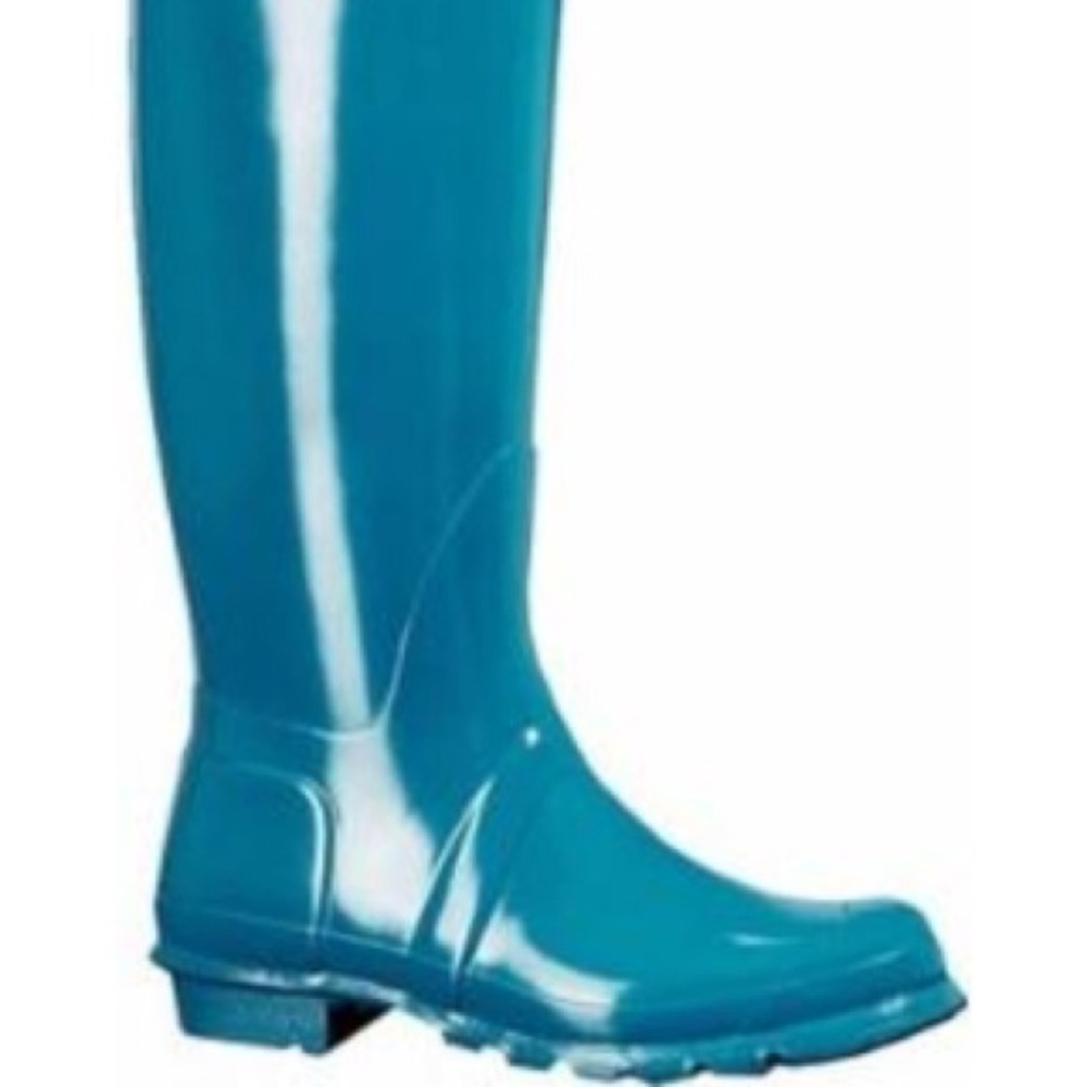 Hunter original tall teal gloss 10 boots